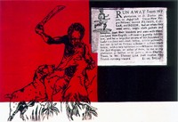 Runaway from my plantation, 1997/99, Siebdruck auf Leinwand, 145x100cm